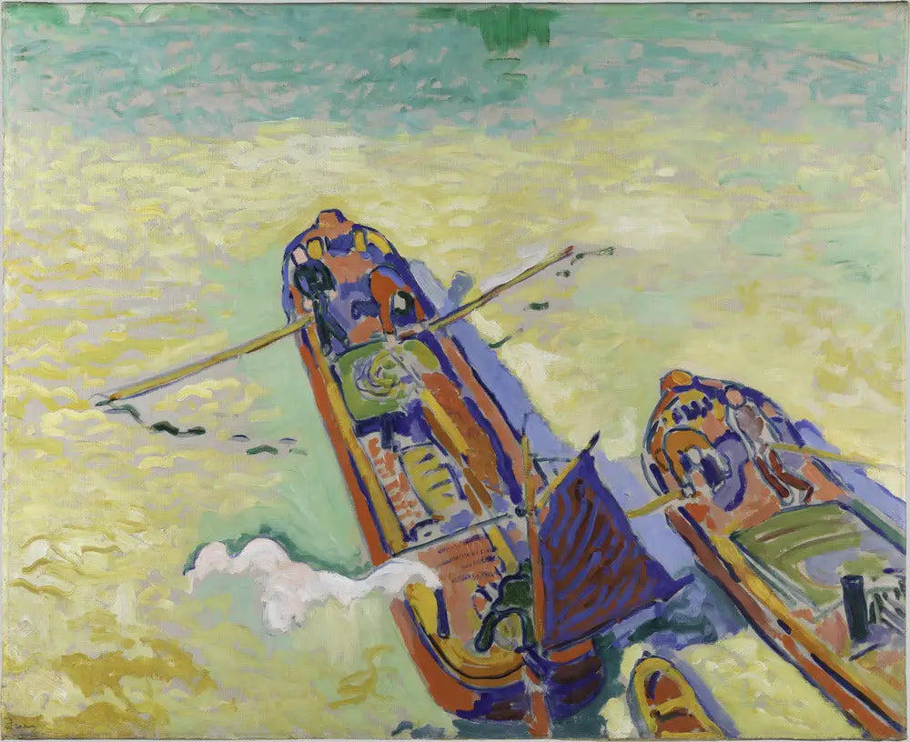 Les Deux Péniches - André Derain image 1 copie peinte à la main à l’huile