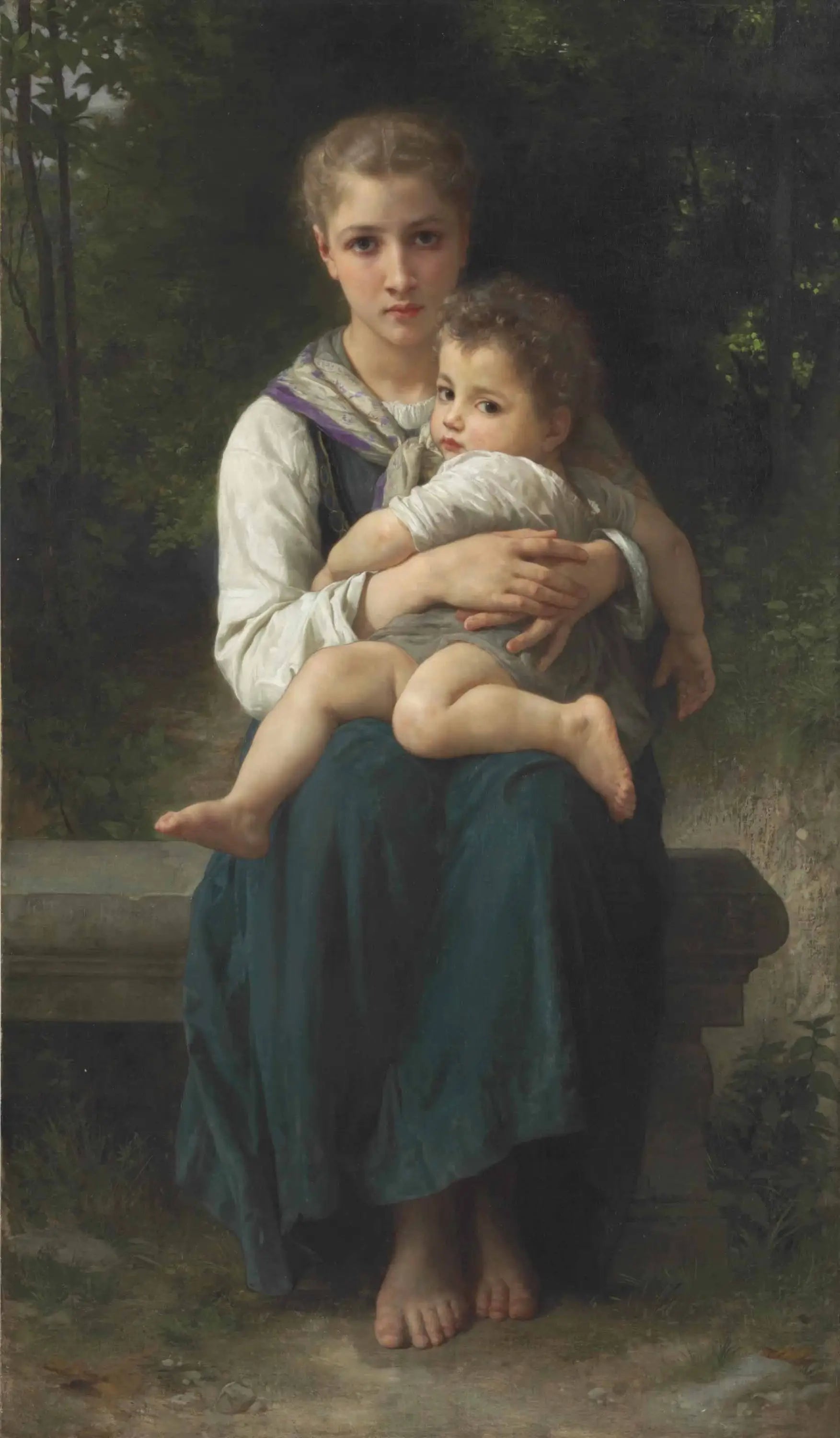 Les deux sœurs - Bouguereau image 1 reproduction d’œuvre d’art à l’huile