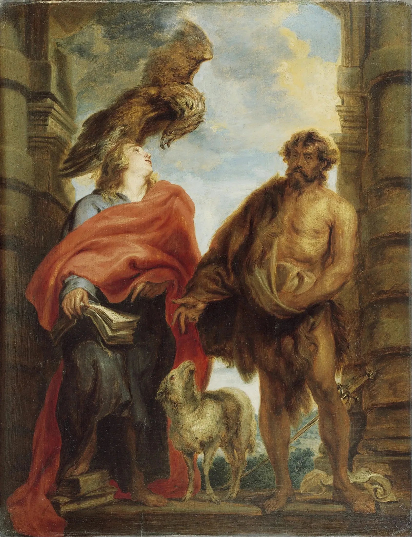 Les Deux Saints Jean - Antoine van Dyck image 1 copie peinte à la main à l’huile