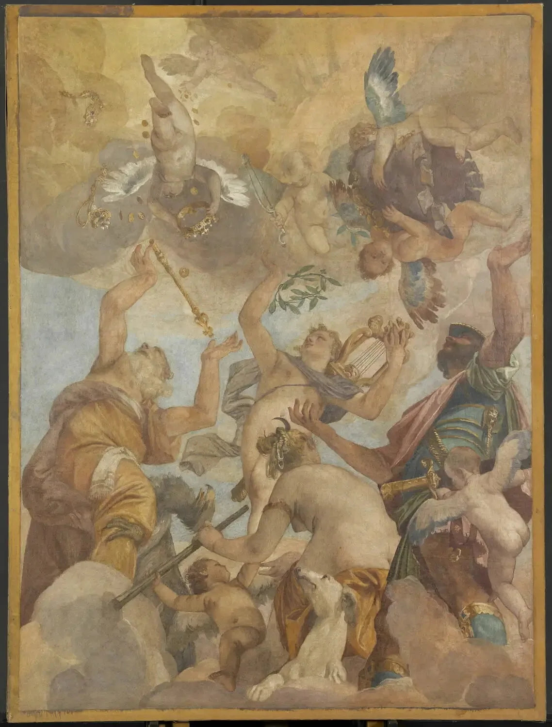 Les Dieux de l'Olympe : Jupiter, Apollon, Diane et Mars - Paul Véronèse image 1 copie peinte à la main à l’huile