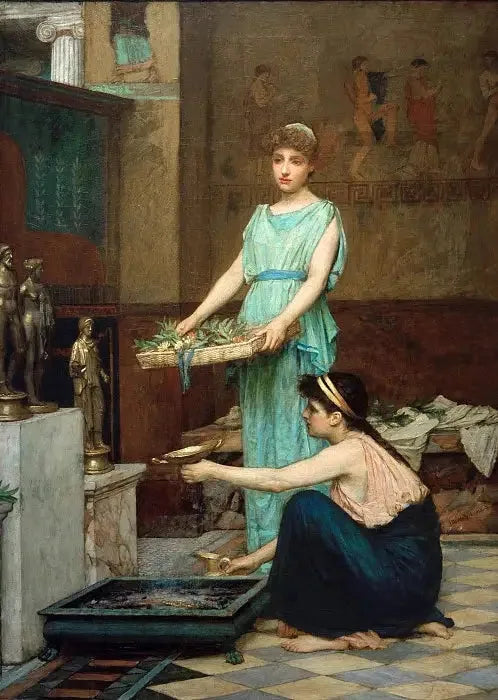 Les dieux de la maison - John William Waterhouse image 1 reproduction de peinture à l’huile