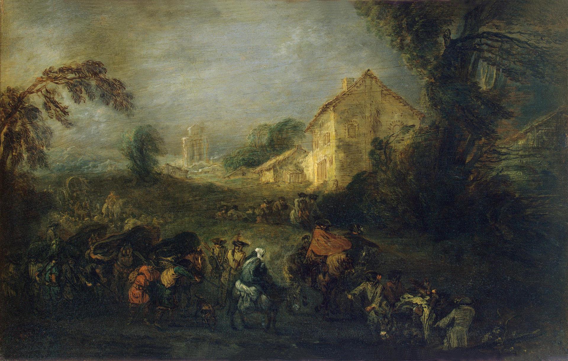Les difficultés de la guerre - Antoine Watteau image 1 reproduction réalisée par Alpha Reproduction