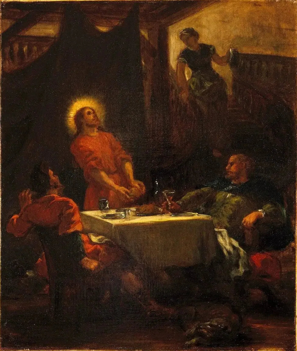 Les Disciples d'Emmaüs, ou Les Pèlerins d'Emmaüs - Eugène Delacroix image 1 tableau peint à l’huile sur toile