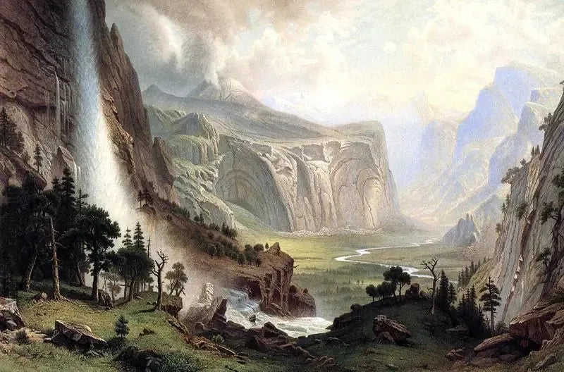 Les dômes du Yosemite - Albert Bierstadt image 1 copie peinte à la main à l’huile