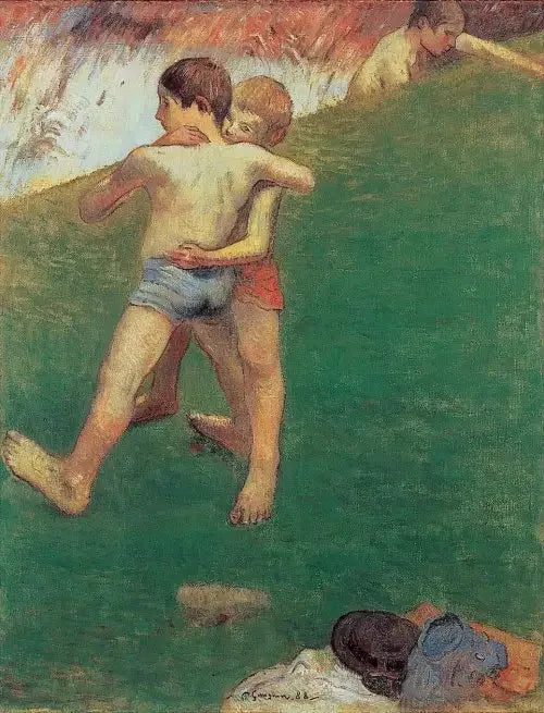 Les Enfants luttant - Paul Gauguin image 1 reproduction de peinture à l’huile