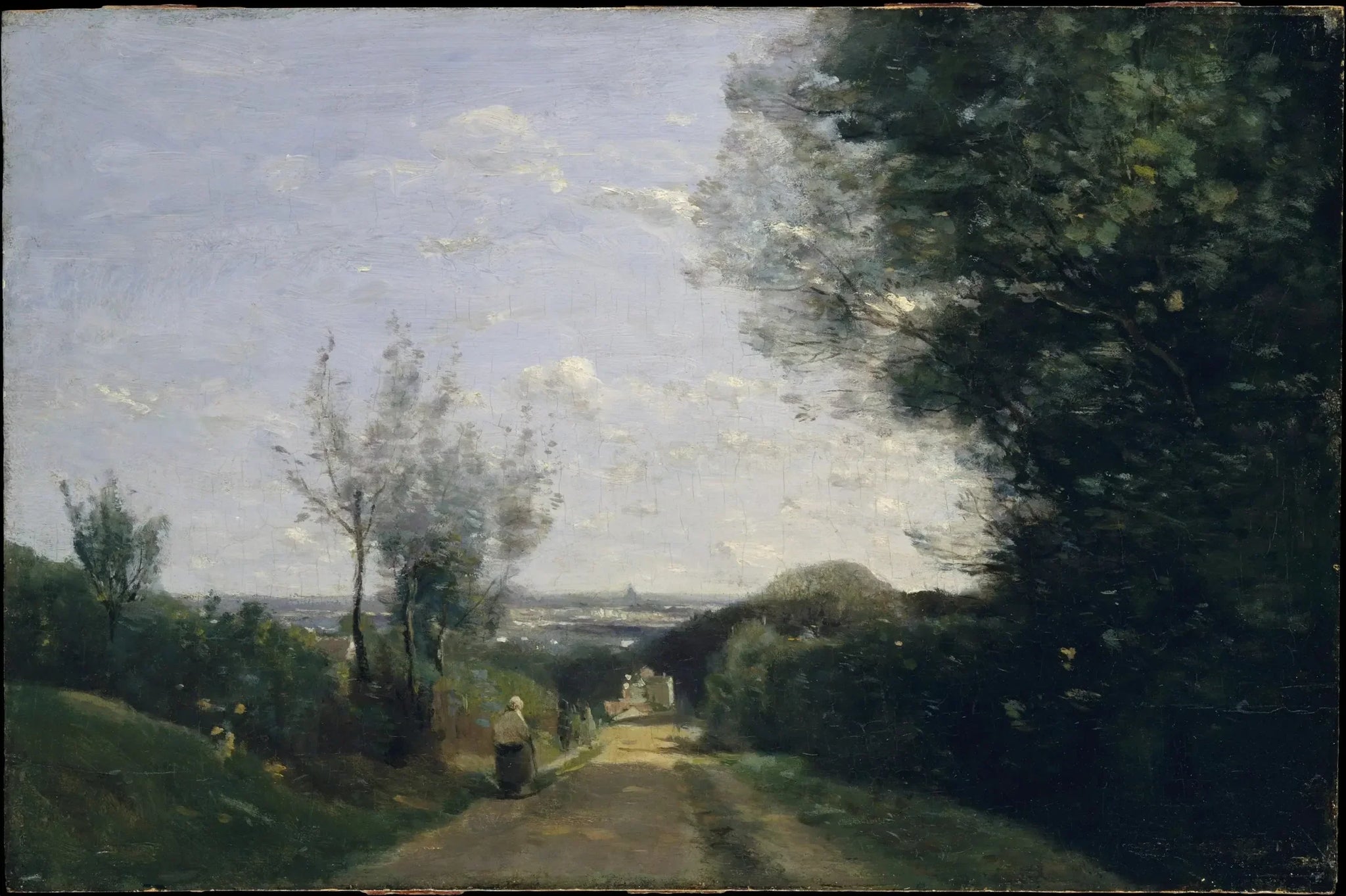 Les environs de Paris - Jean-Baptiste Camille Corot image 1 reproduction de peinture à l’huile