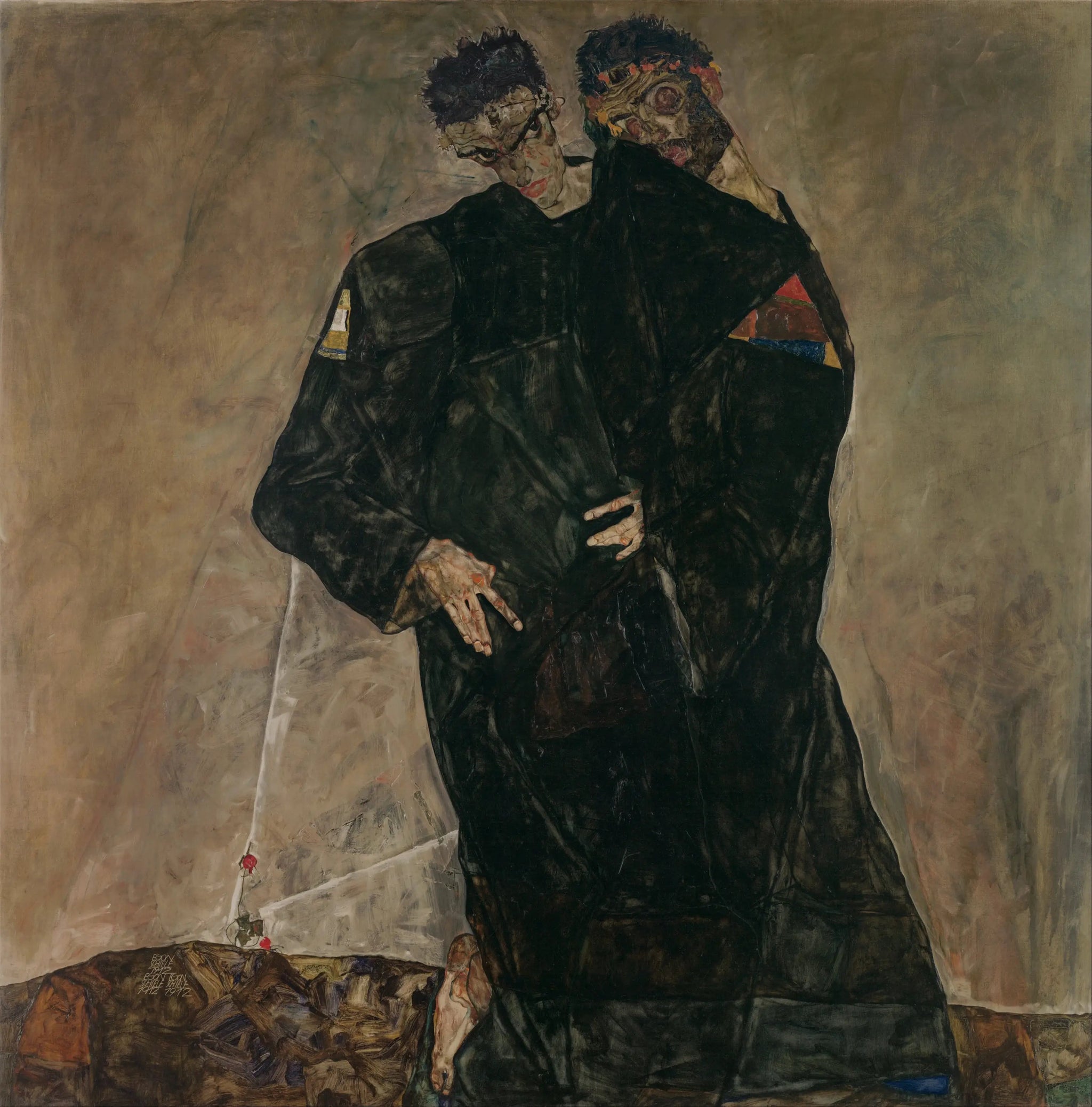 Les Ermites - Egon Schiele image 1 copie peinte à la main à l’huile