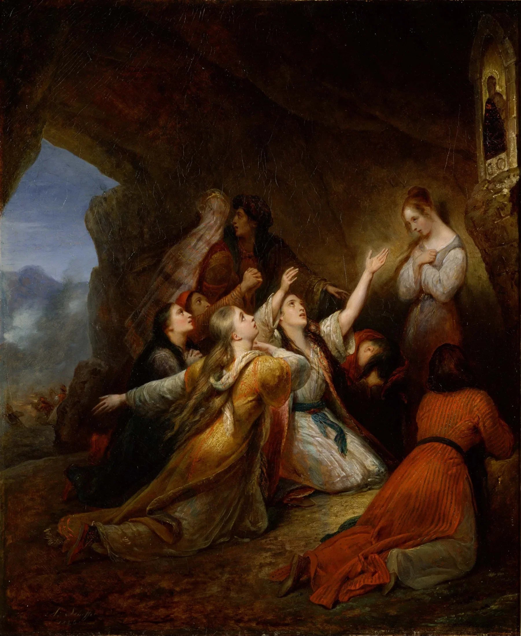 Les femmes grecques implorent l'aide de la Vierge - Ary Scheffer image 1 reproduction réalisée par Alpha Reproduction