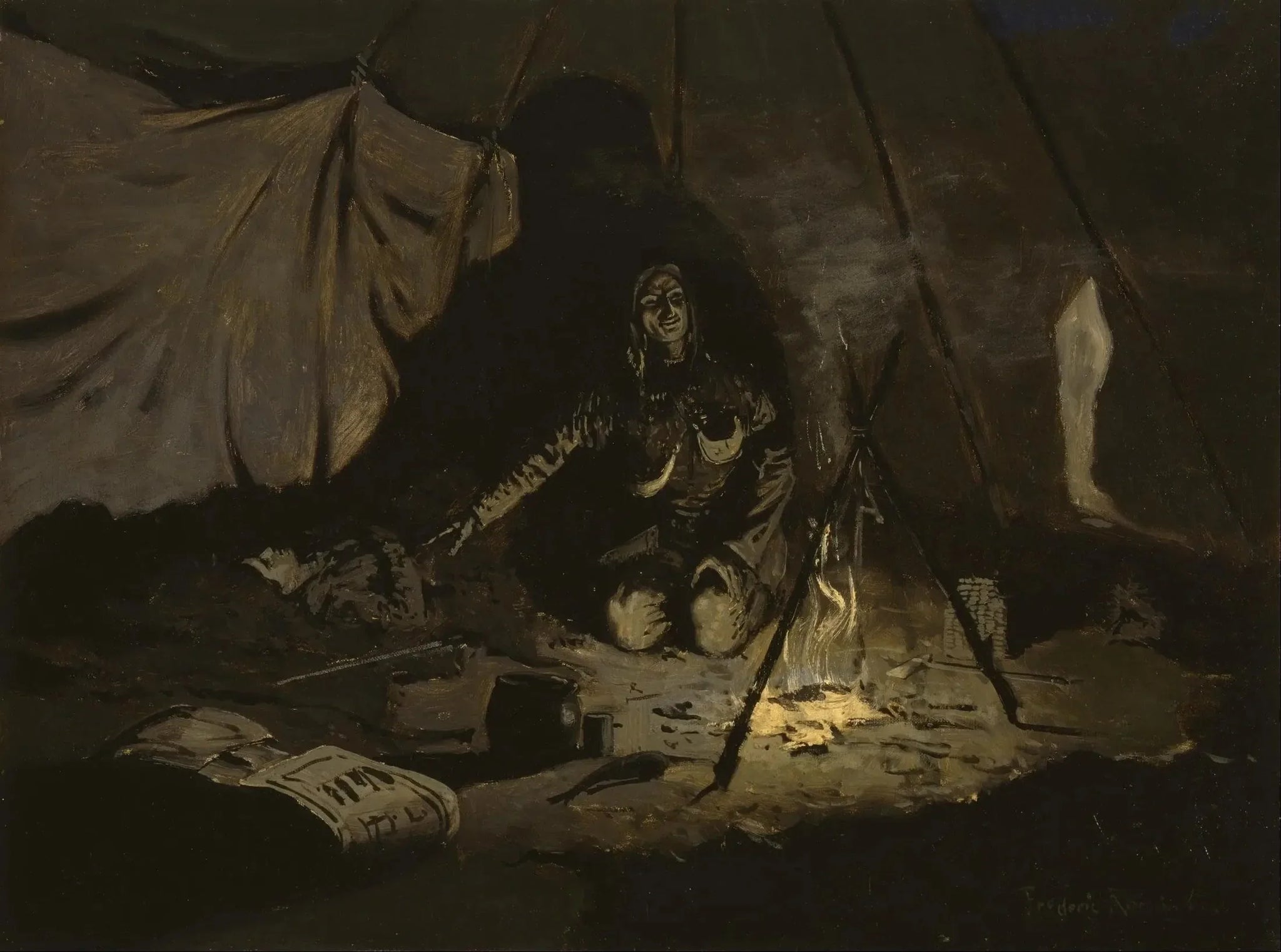 Les feuilles sèches ont duré plus longtemps qu'elle - Frederic Remington image 1 reproduction réalisée par Alpha Reproduction