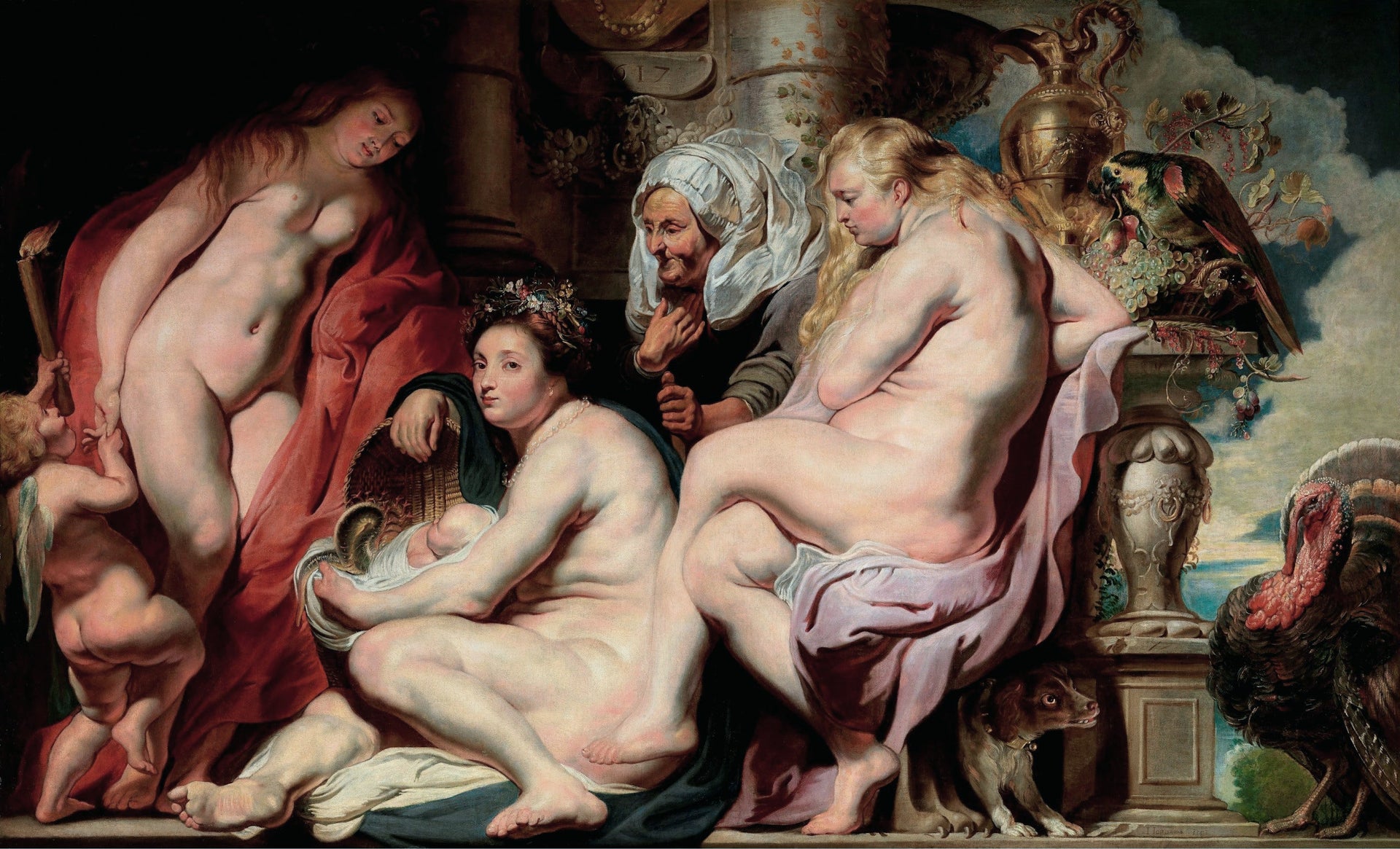 Les Filles de Cécrops découvrant l'enfant Érichthonios - Jacob Jordaens image 1 reproduction artisanale de tableau