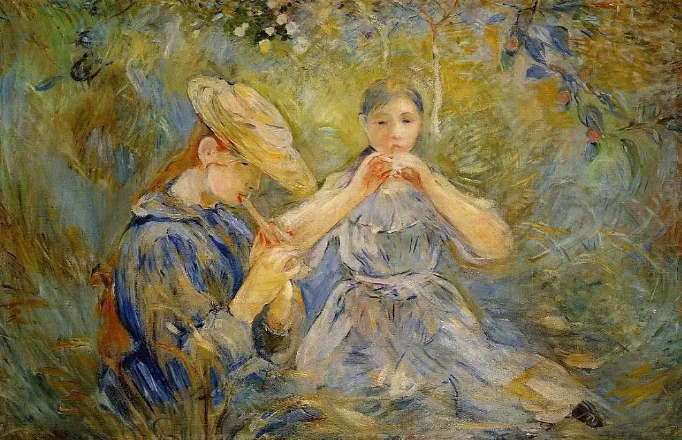 Les Flageolets - Berthe Morisot image 1 reproduction de peinture à l’huile