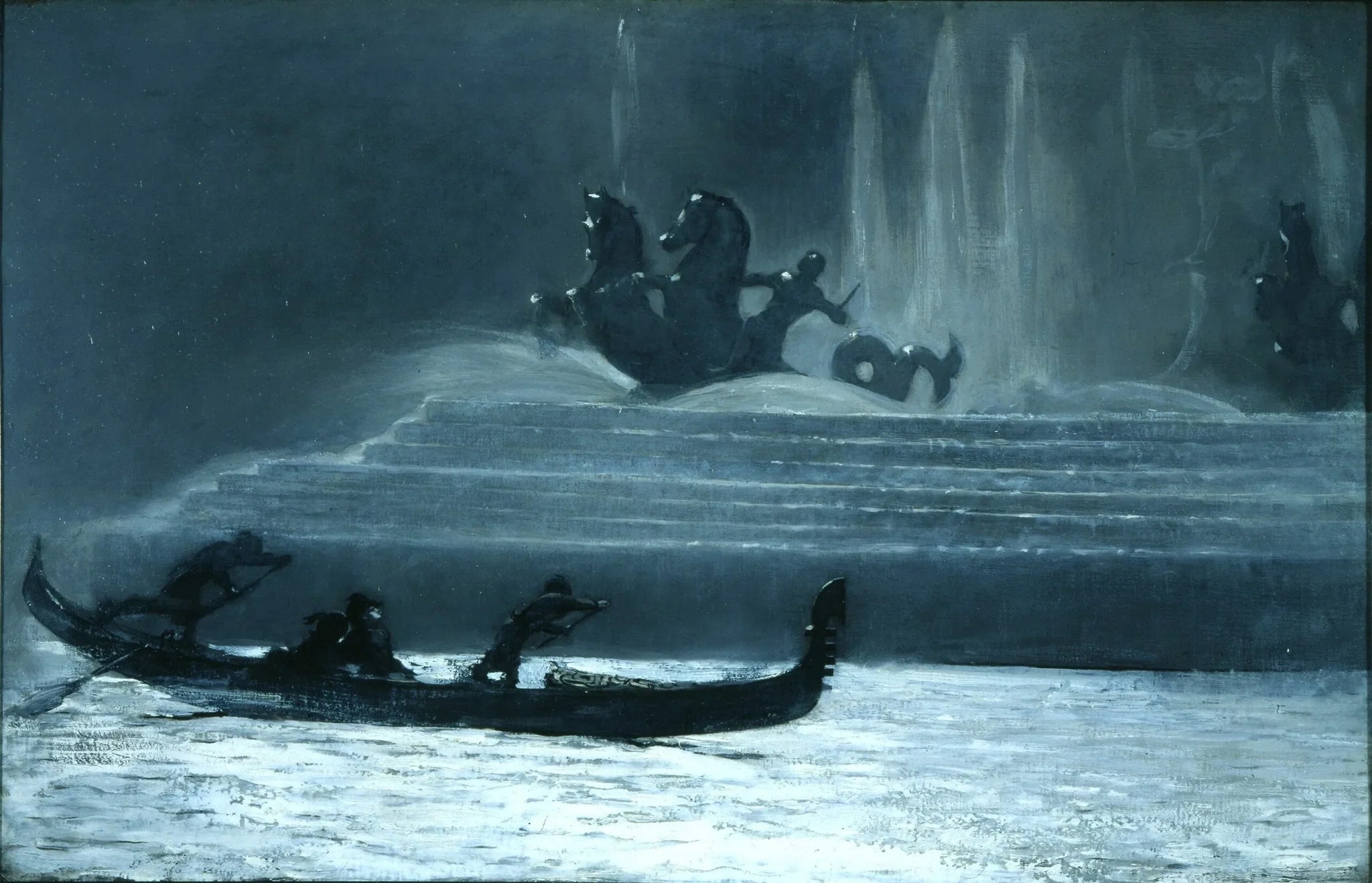 Les fontaines la nuit, Exposition universelle de Chicago - Winslow Homer image 1 copie peinte à la main à l’huile