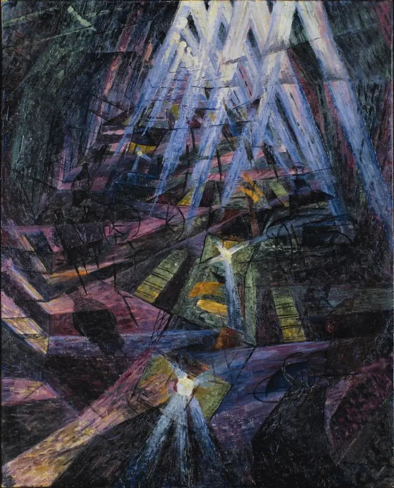 Les Forces d'une rue - Umberto Boccioni image 1 reproduction de peinture à l’huile