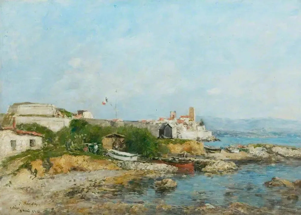 Les fortifications d'Antibes - Eugène Boudin image 1 tableau peint à l’huile sur toile