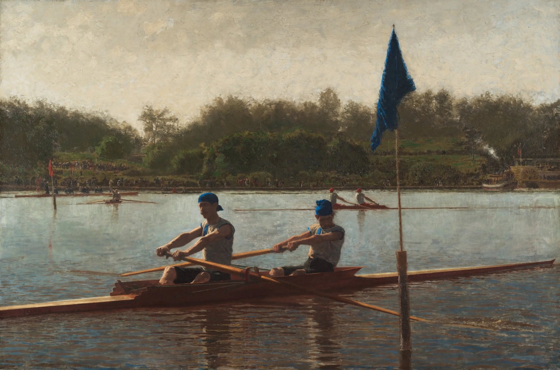 Les frères Biglin font tourner les enjeux - Thomas Eakins image 1 copie peinte à la main à l’huile