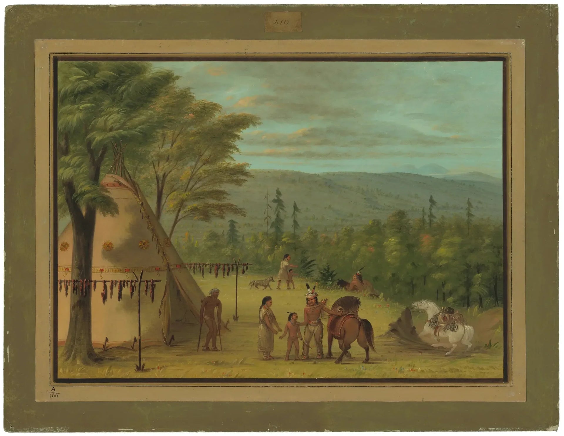 Les frères Cheyenne commencent leur chasse d'automne - George Catlin image 1 copie de tableau peinte à la main