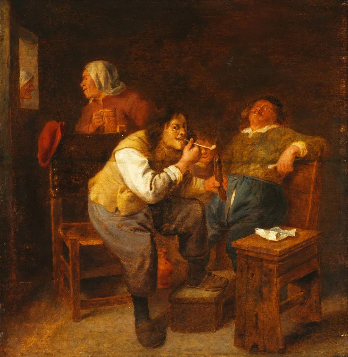 Les fumeurs - Adriaen Brouwer image 1 copie peinte à la main à l’huile
