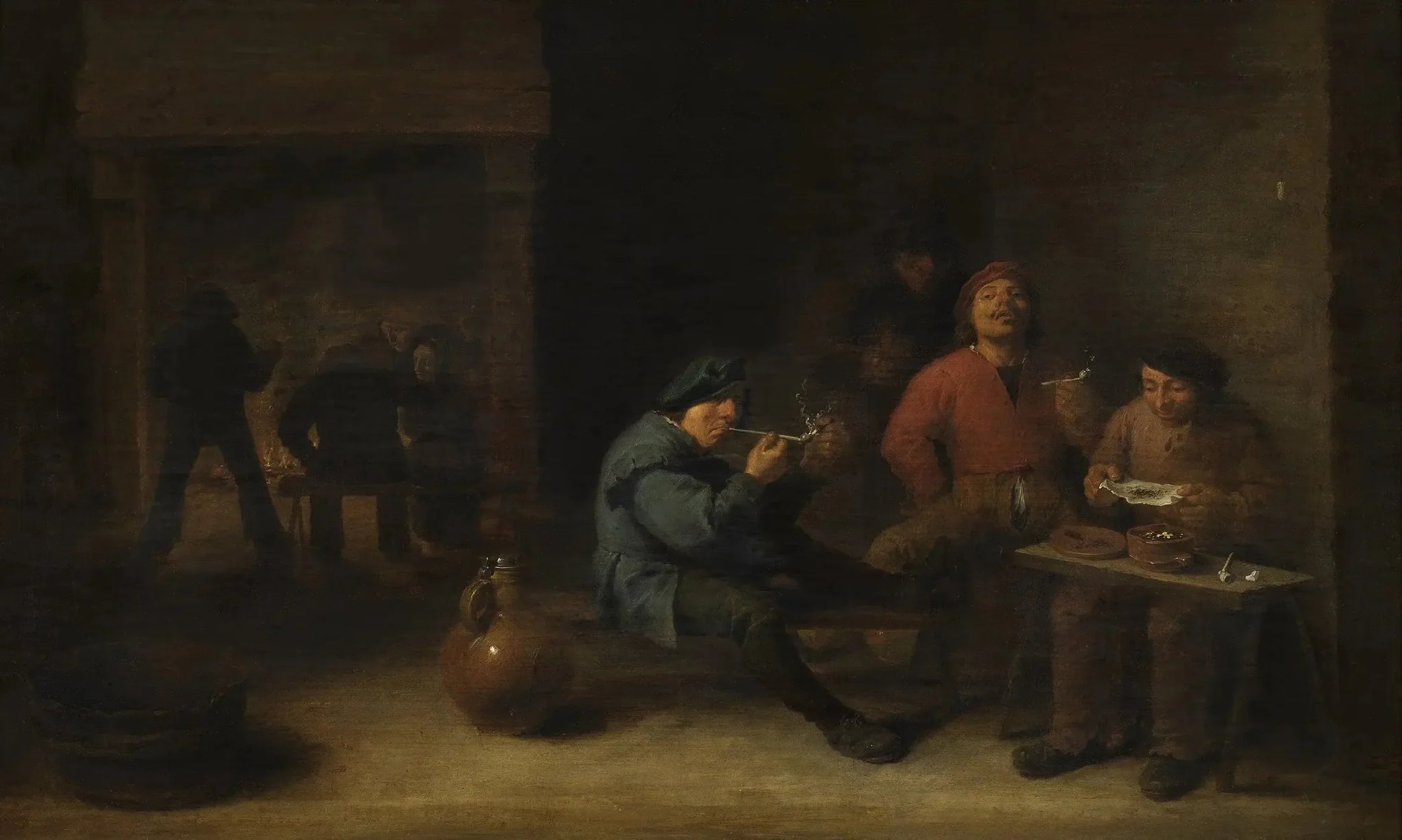 Les fumeurs - David Teniers le Jeune image 1 reproduction d’œuvre d’art à l’huile