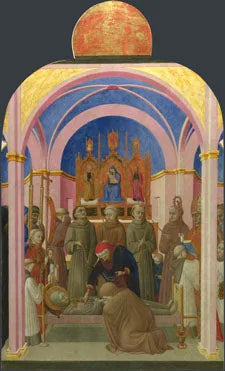 Les funérailles de saint François - Stefano di Giovanni (Sassetta) image 1 copie peinte à la main à l’huile