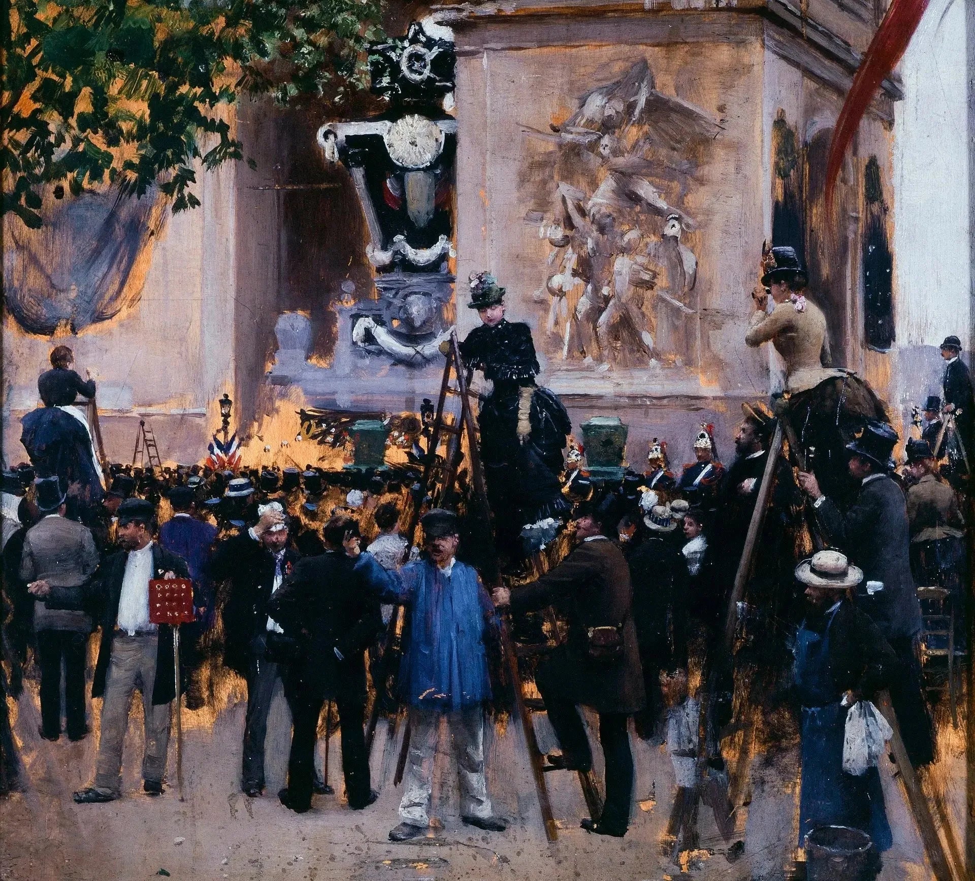 Les funérailles de Victor Hugo, place de l'Étoile (1er juin 1885) - Jean Béraud image 1 tableau peint à l’huile sur toile