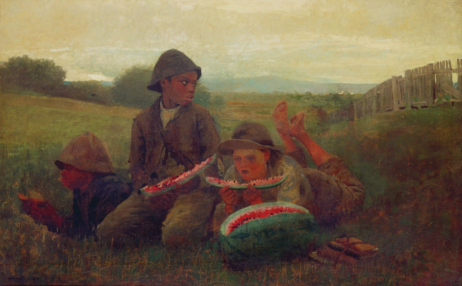 Les garçons pastèque - Winslow Homer image 1 reproduction de peinture à l’huile