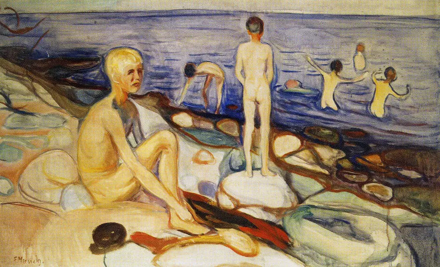 Les garçons se baignant - Edvard Munch