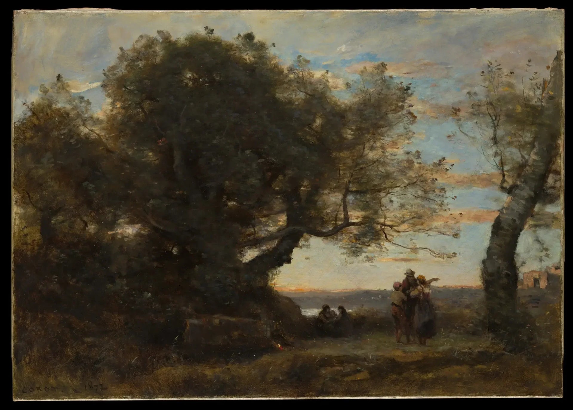 Les Gitans - Jean-Baptiste Camille Corot image 1 reproduction de peinture à l’huile