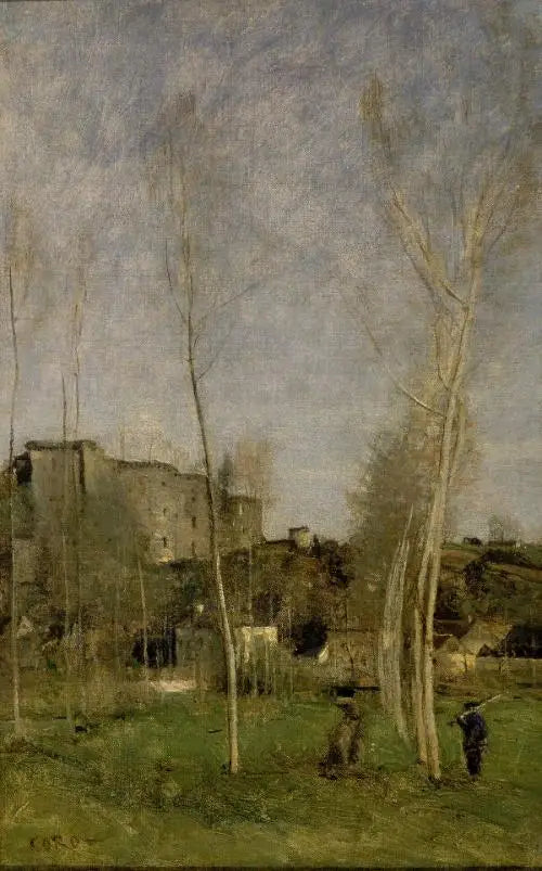 Les Glacis d'un château-fort en ruine - Jean-Baptiste Camille Corot image 1 reproduction d’œuvre d’art à l’huile