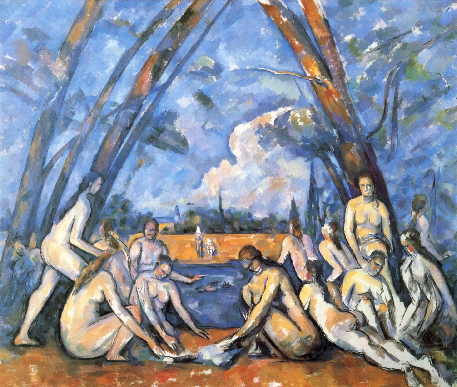 Les Grandes Baigneuses - Paul Cézanne image 1 reproduction de peinture à l’huile