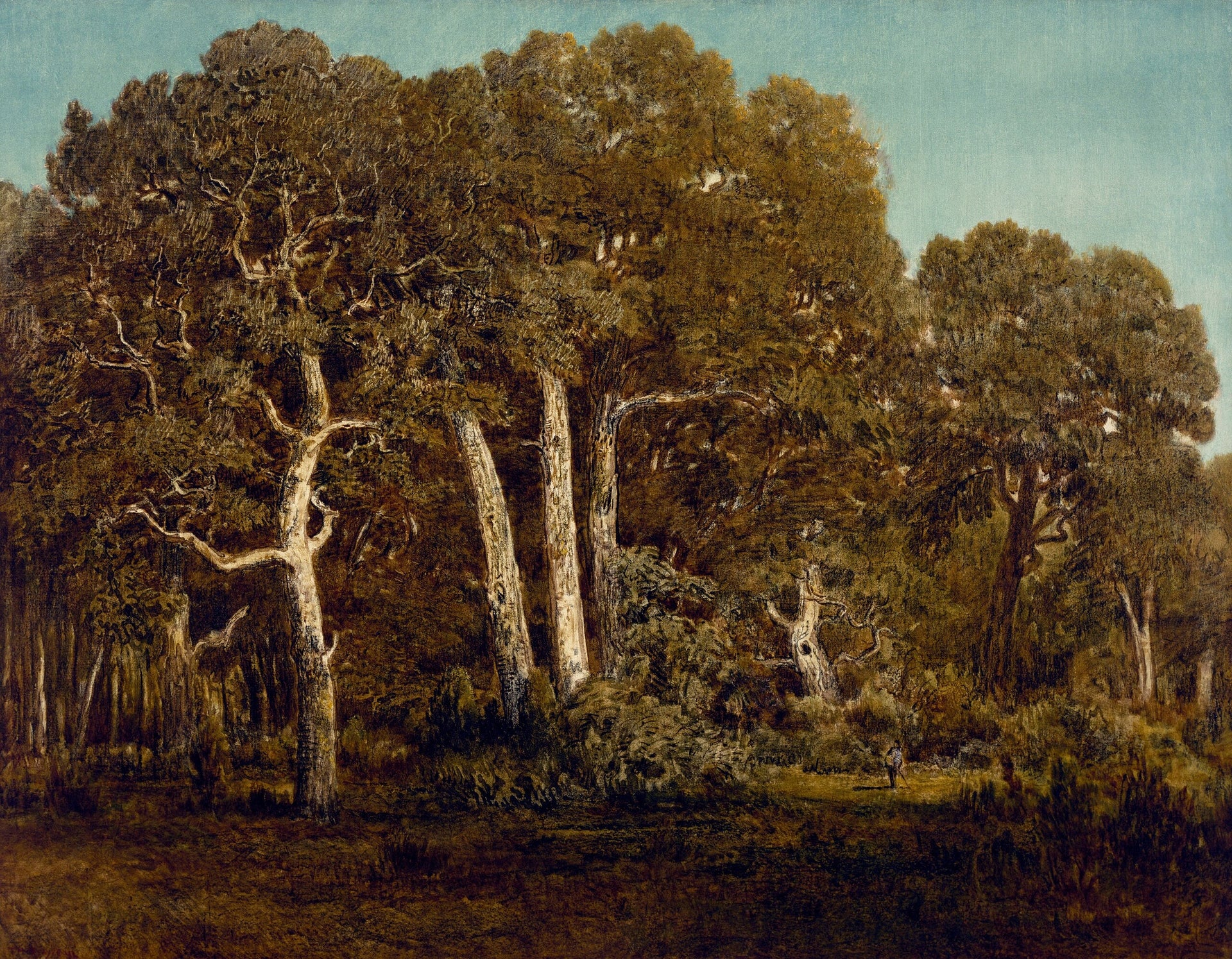 Les grands chênes du vieux Bas-Bréau - Théodore Rousseau image 1 reproduction de peinture à l’huile