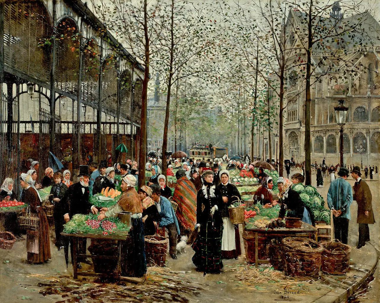 Les Halles - Jean Béraud image 1 tableau peint à l’huile sur toile