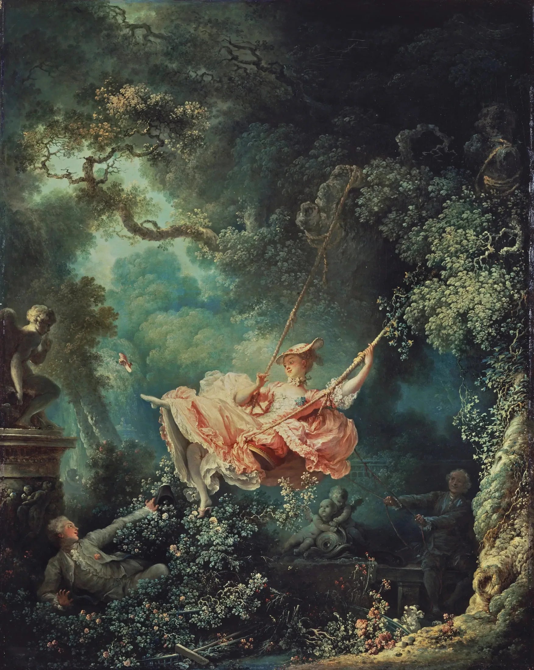 Les Hasards Heureux de l'Escarpolette - Jean-Honoré Fragonard image 1 copie de tableau peinte à la main
