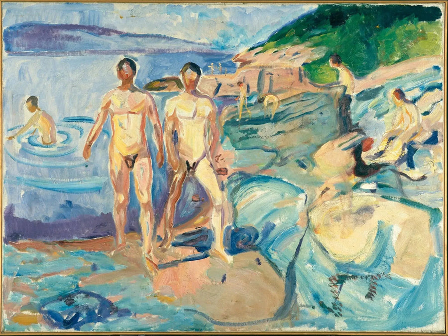 Les hommes se baignant - Edvard Munch