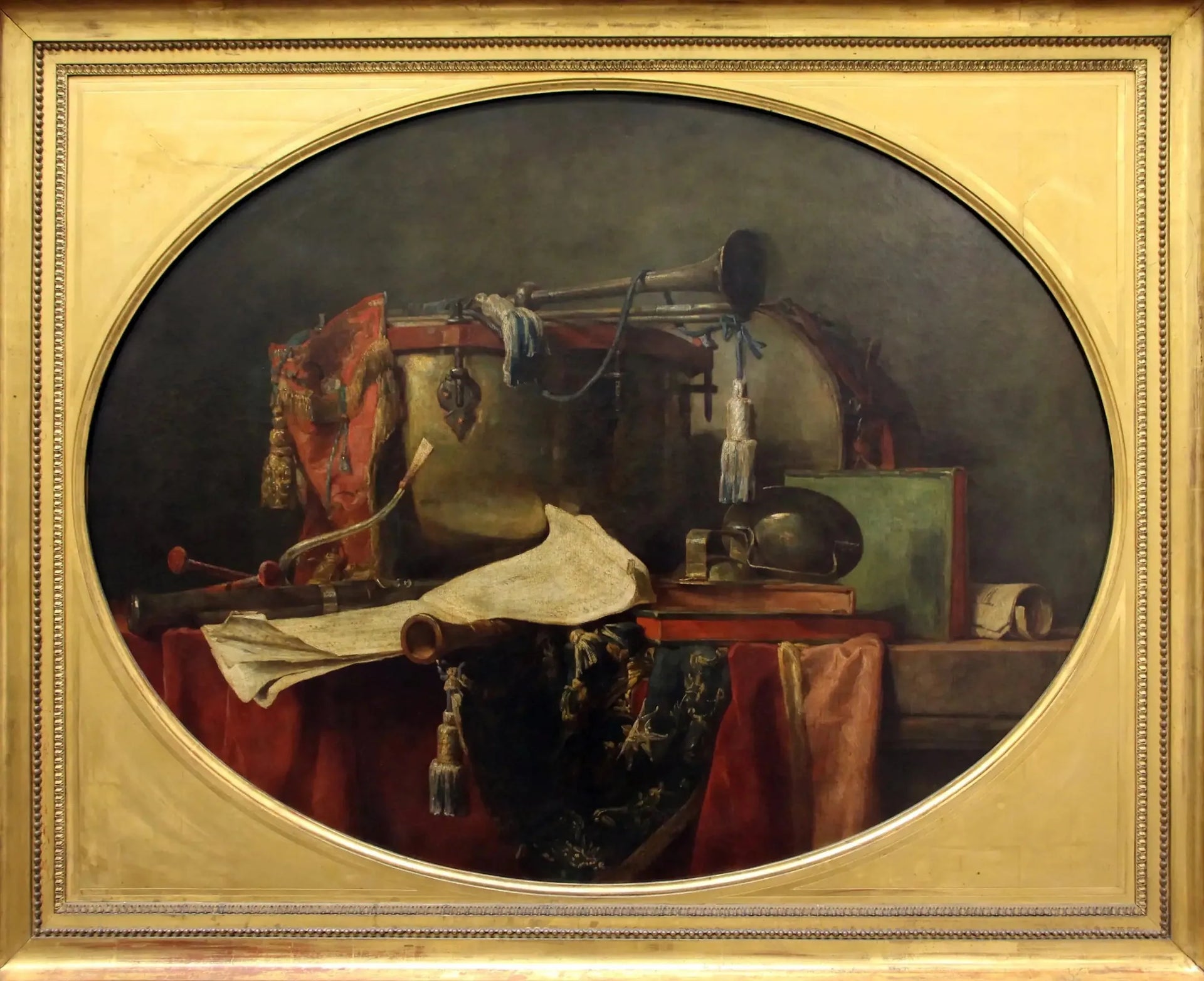 Les Instruments de la musique militaire - Jean Siméon Chardin image 1 reproduction de peinture à l’huile