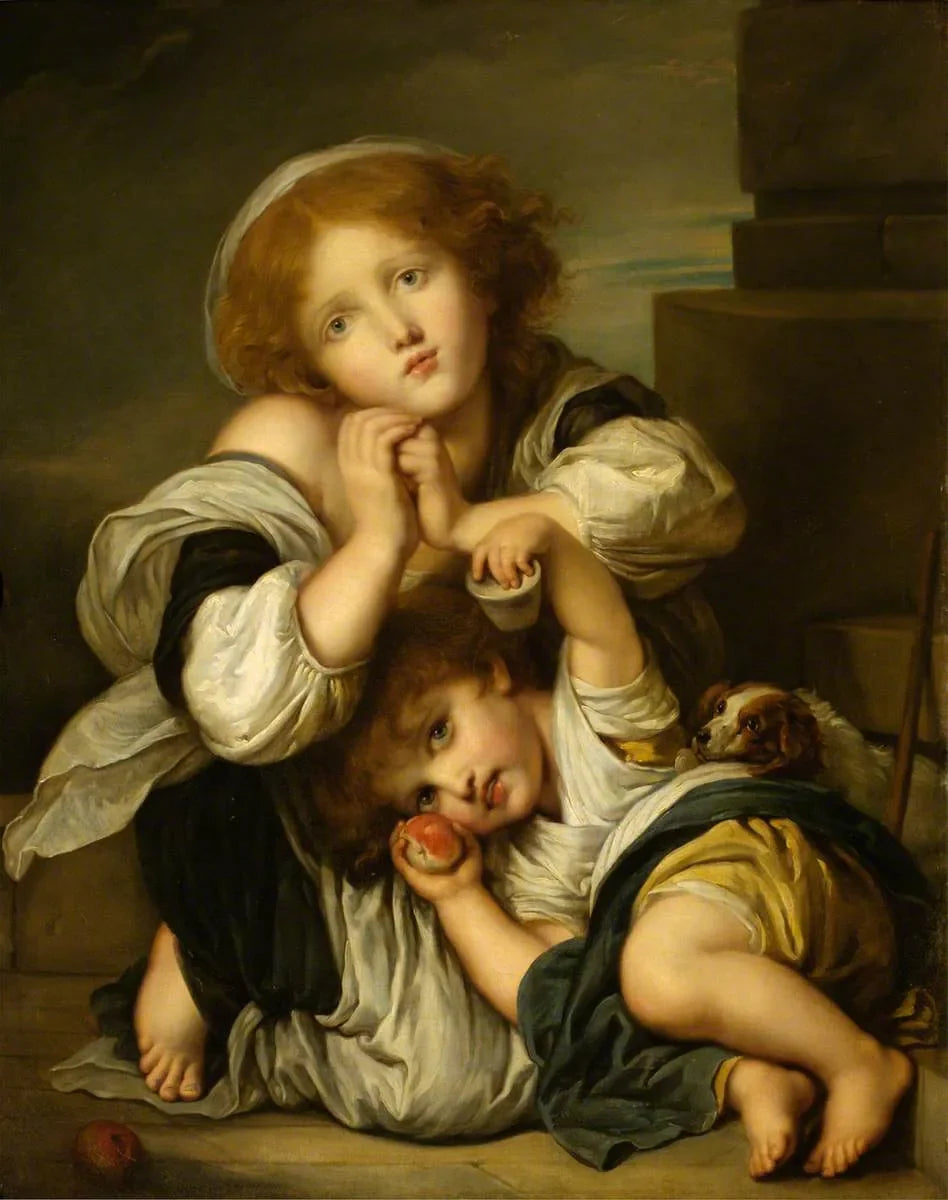 Les Jeunes Mendiants - Jean-Baptiste Greuze image 1 copie de tableau peinte à la main