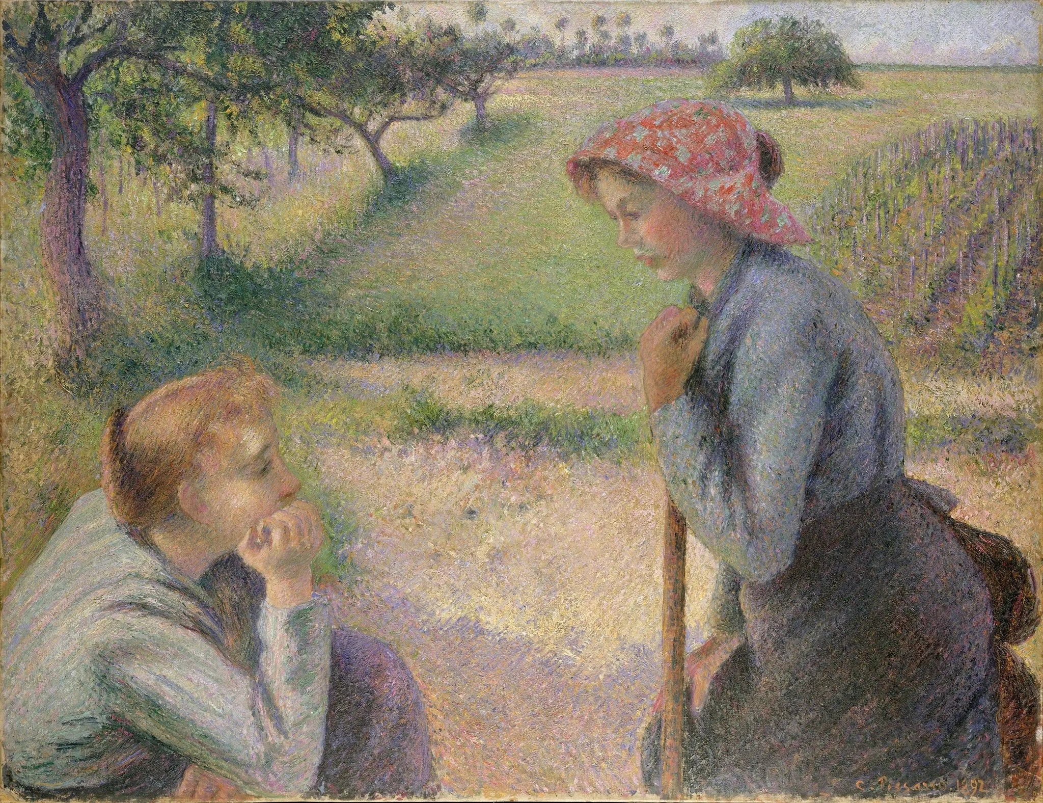 Les jeunes paysannes - Camille Pissarro image 1 reproduction d’œuvre d’art à l’huile