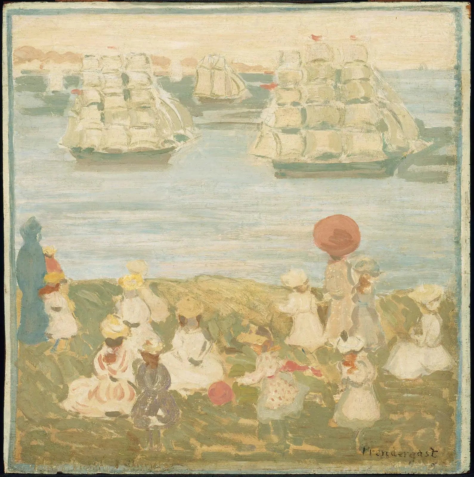 Les jolis navires - Maurice Prendergast image 1 copie peinte à la main à l’huile