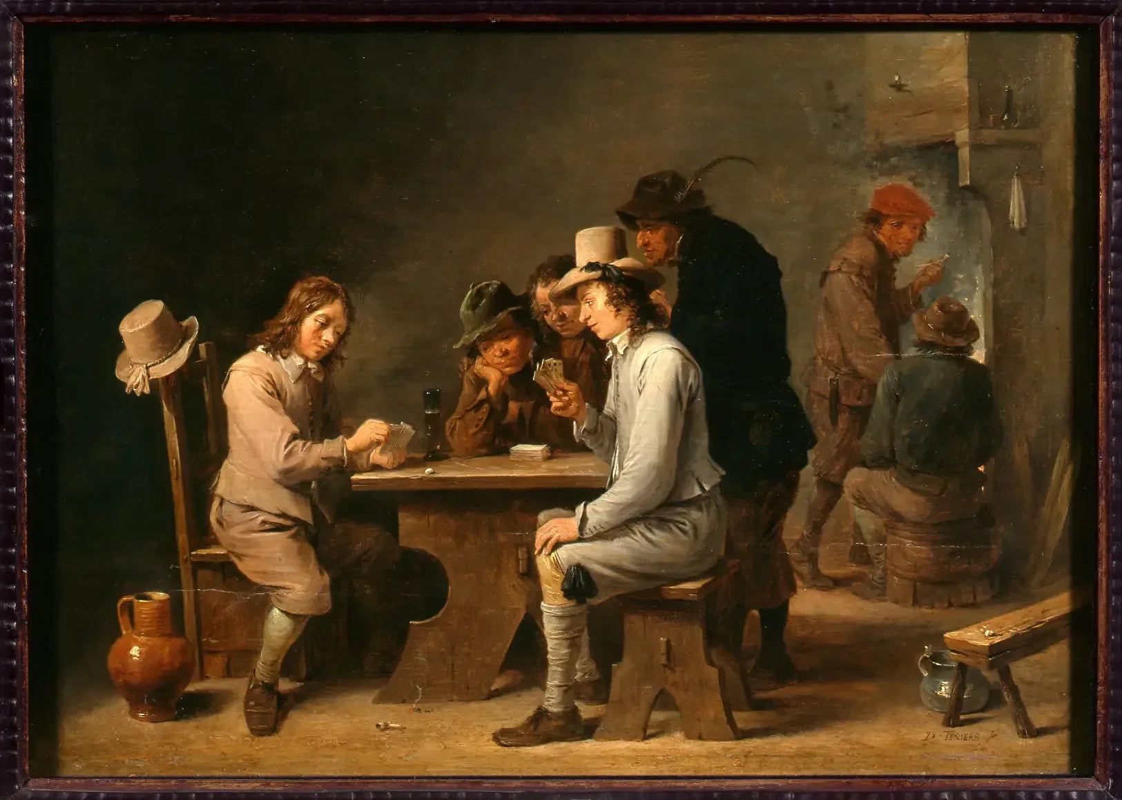 Les joueurs aux cartes - David Teniers le Jeune image 1 copie de tableau peinte à la main