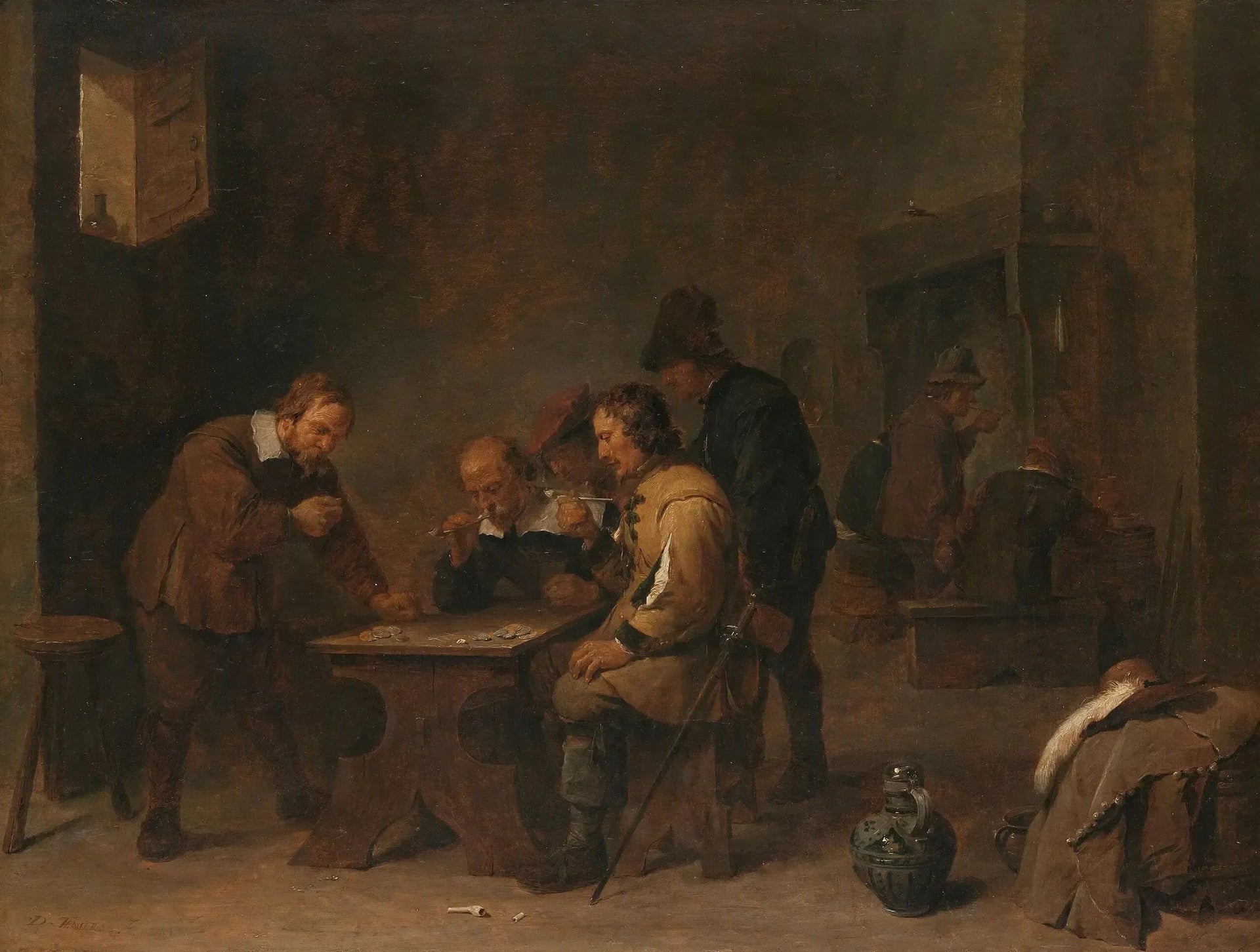 Les joueurs - David Teniers le Jeune image 1 reproduction de peinture à l’huile