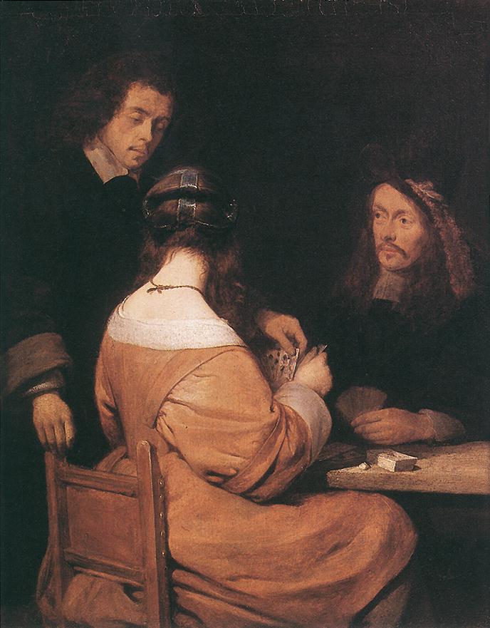 Les joueurs de cartes - Gerard ter Borch image 1 copie peinte à la main à l’huile