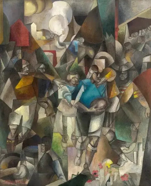 Les Joueurs de football - Albert Gleizes image 1 copie peinte à la main à l’huile