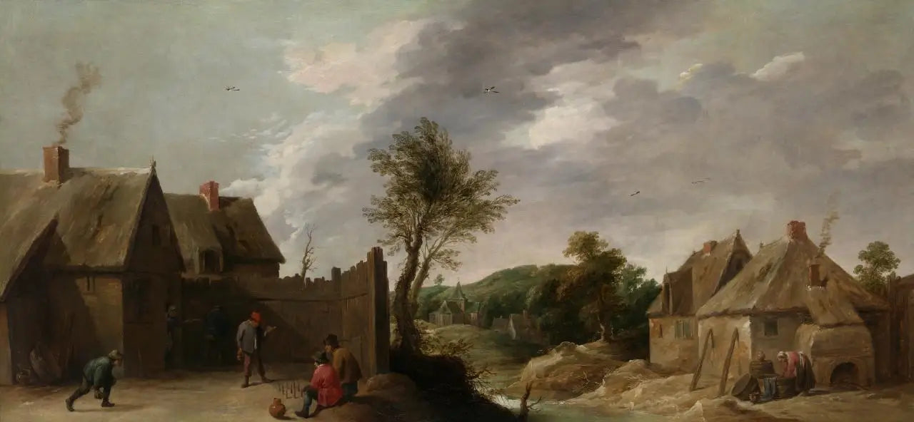 Les joueurs de quilles - David Teniers le Jeune image 1 reproduction artisanale de tableau