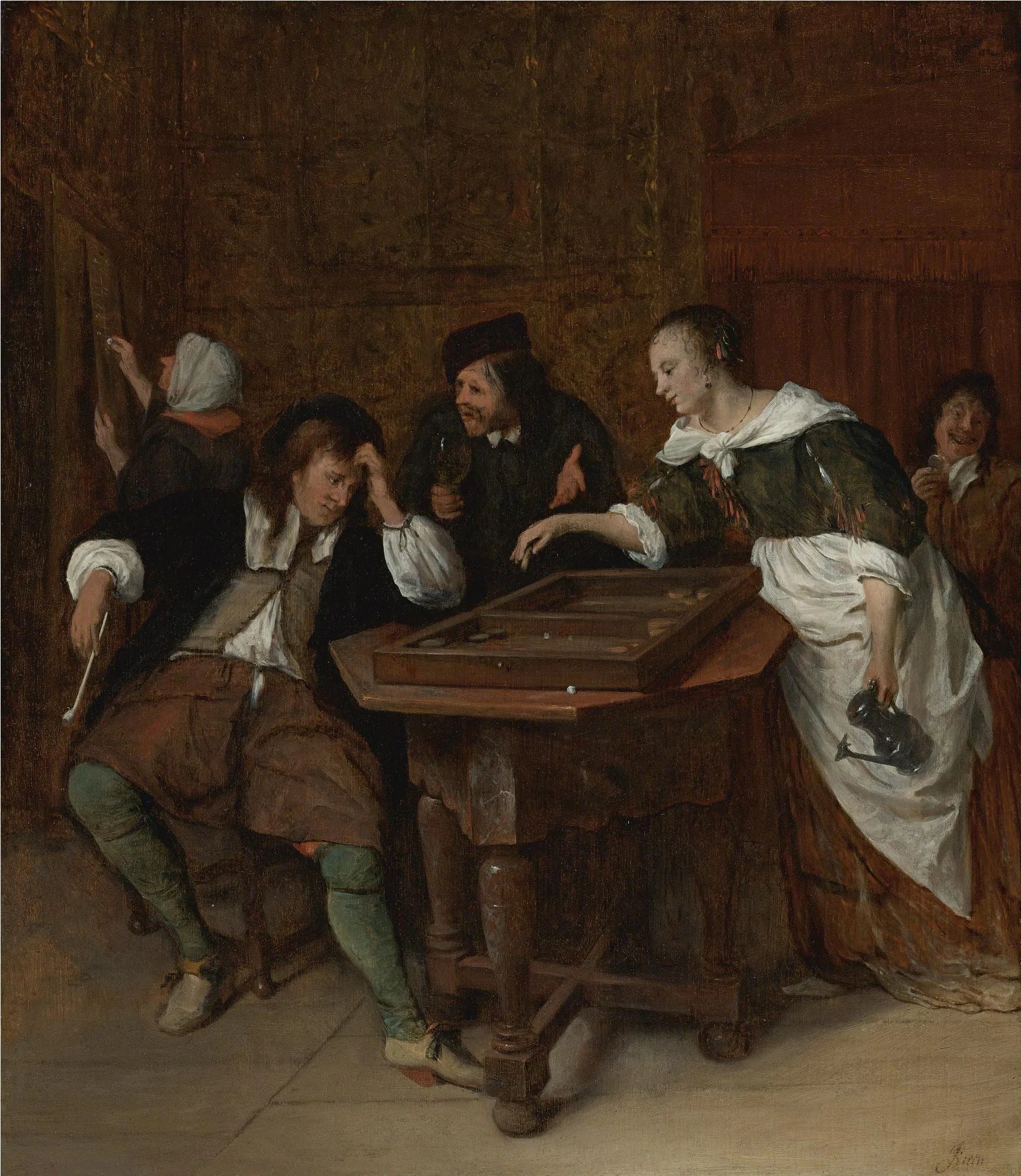 Les Joueurs de trictrac - Jan Steen image 1 copie de tableau peinte à la main