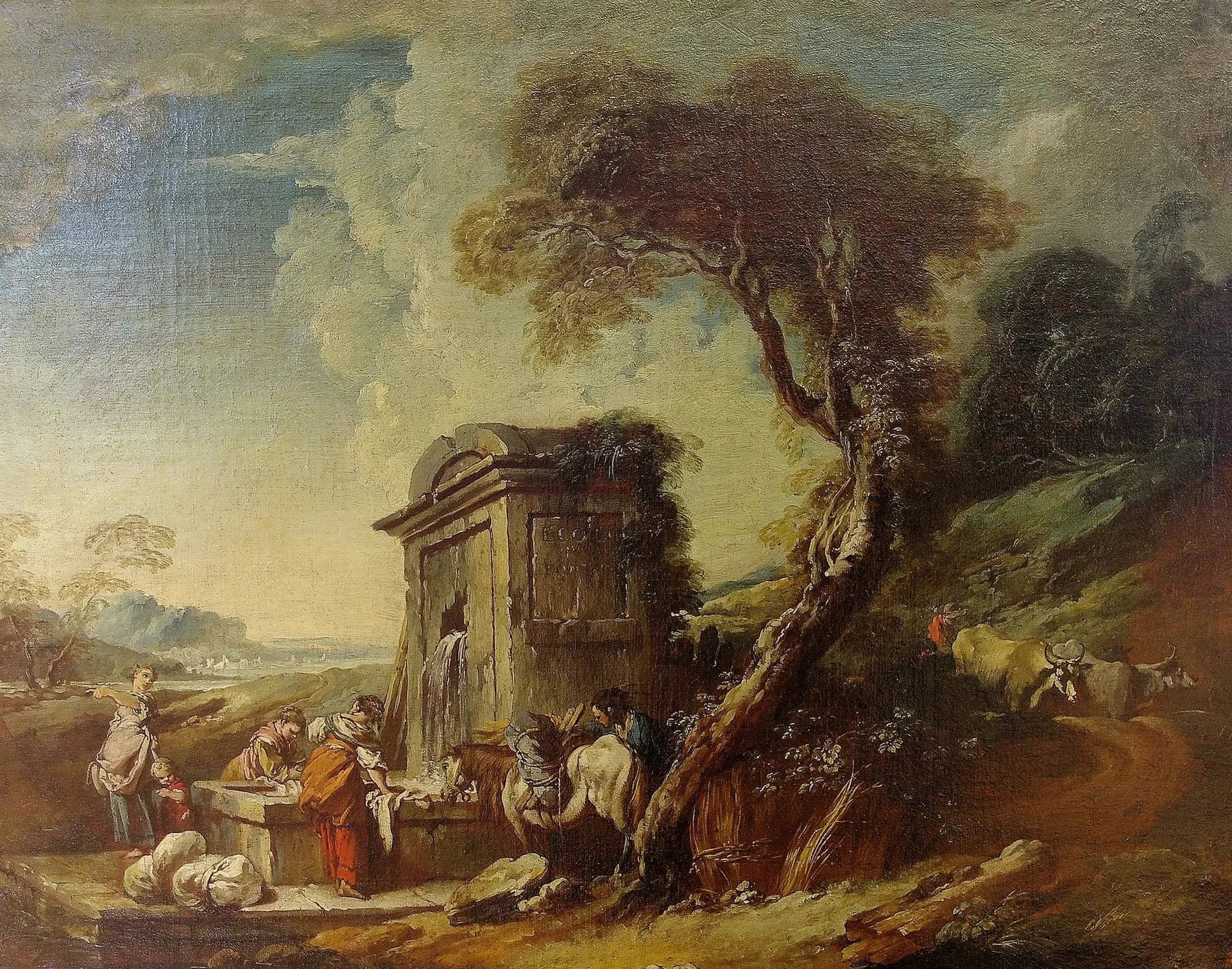 Les Lavandières - François Boucher image 1 reproduction de peinture à l’huile