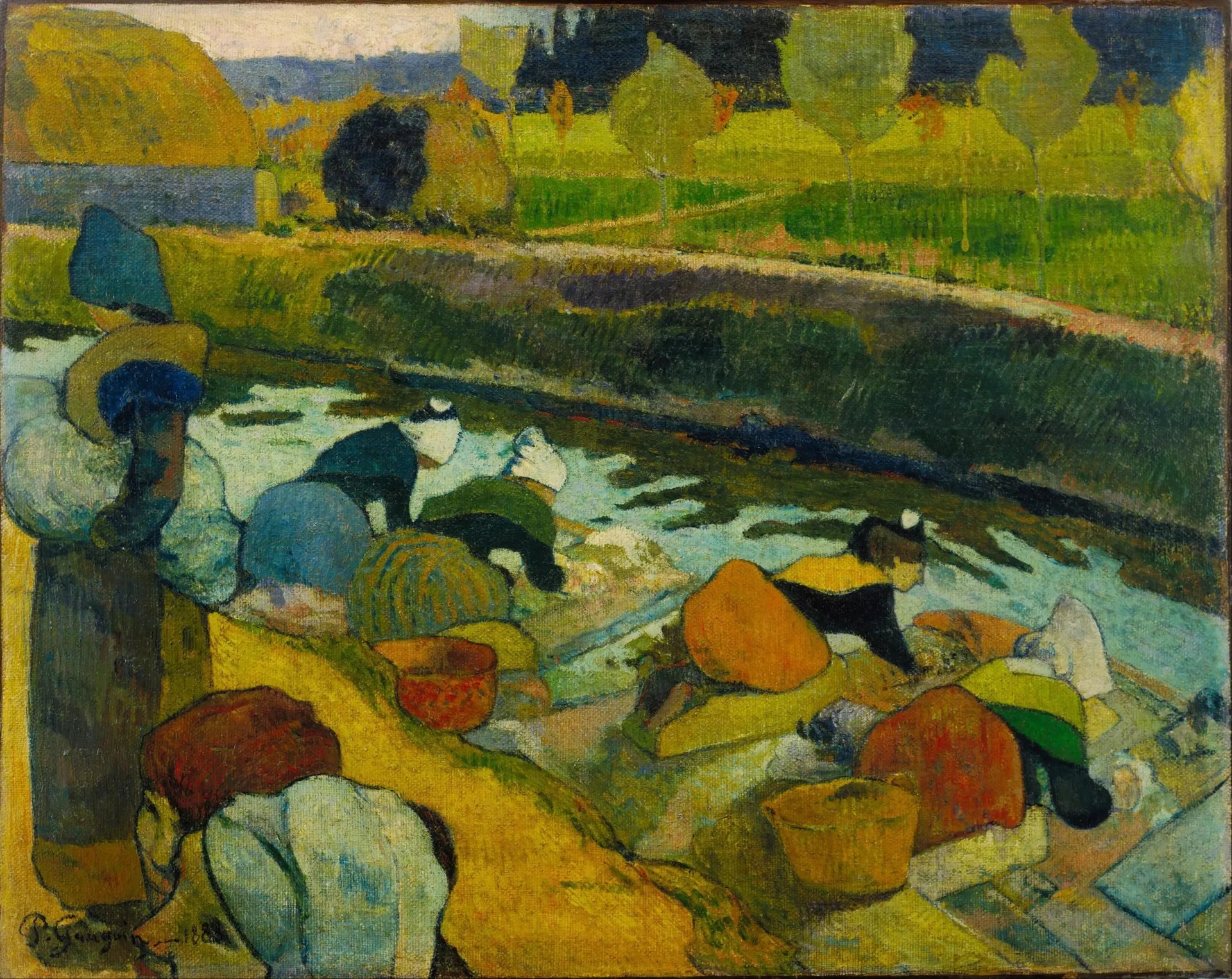 Les Laveuses à Arles I (La Roubine du Roi) - Paul Gauguin image 1 reproduction d’œuvre d’art à l’huile