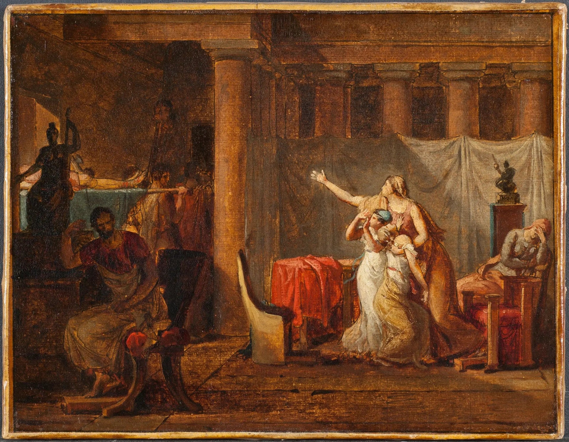 Les licteurs rapportent à Brutus les corps de ses fils - Jacques-Louis David image 1 copie peinte à la main à l’huile