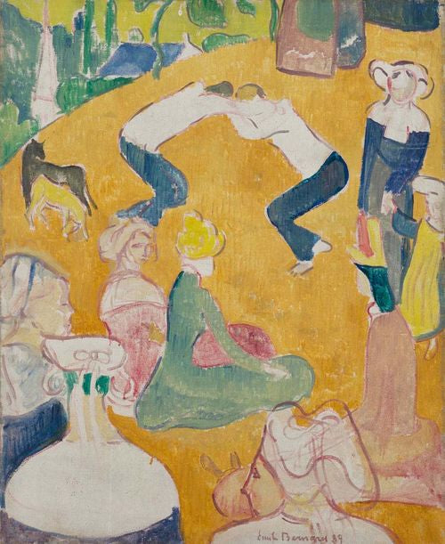 Les lutteurs bretons - Émile Bernard image 1 copie peinte à la main à l’huile