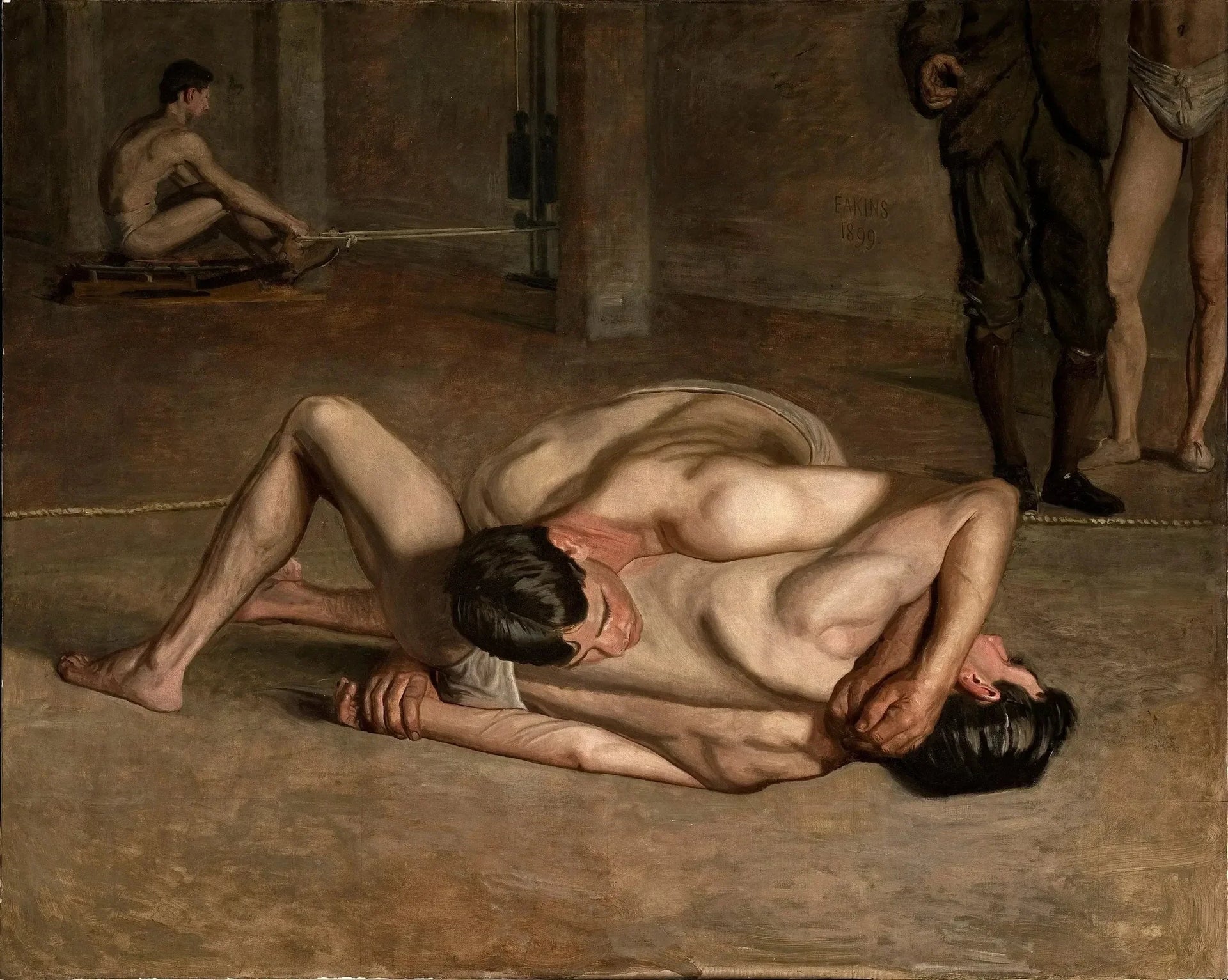 Les Lutteurs - Thomas Eakins image 1 copie peinte à la main à l’huile