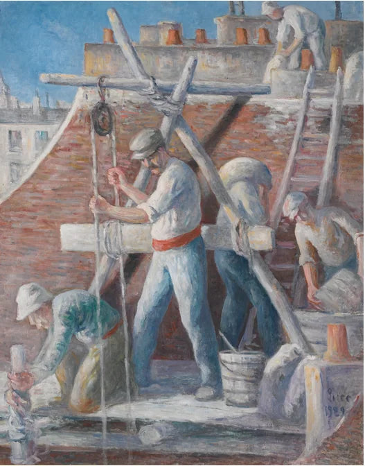 Les Maçons - Maximilien Luce image 1 reproduction de peinture à l’huile