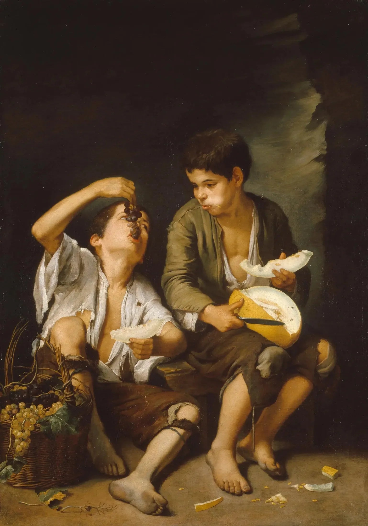 Les Mangeurs de melon et de raisin - Bartolomé Esteban Murillo image 1 reproduction réalisée par Alpha Reproduction